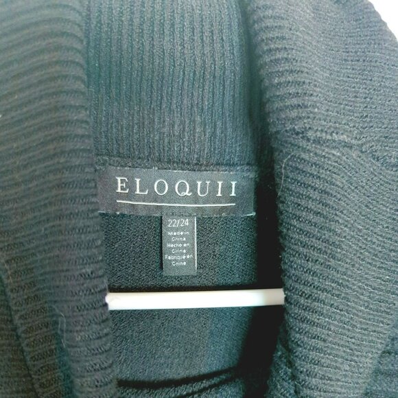 Eloquii Womens Plus Black Cowl Neck Sweater Size 22/24 Ribbed Pattern - Picture 4 of 7